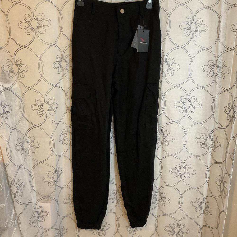 NWT Vangull Cargo‎ Jogger Womens Size Small Black Comfort Pockets